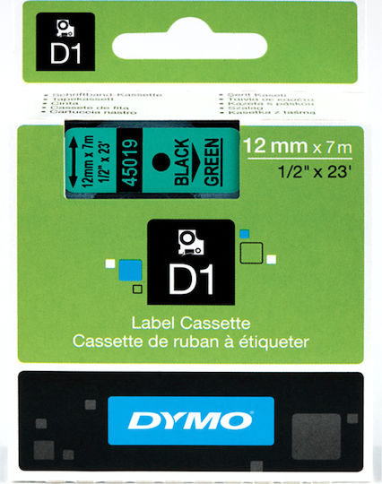 MediaRange Ταινία Ετικετογράφου 1m x 12mm σε Μαύρο Χρώμα Συμβατή με Dymo D1, Dymo Rhino/IND