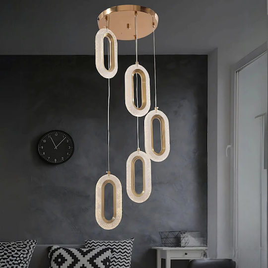 Eleni Gold 5 Ceiling Lights of Sarchikou in 3 Colors Led Adjustable Height Light 40 × 40 × 90 Cm