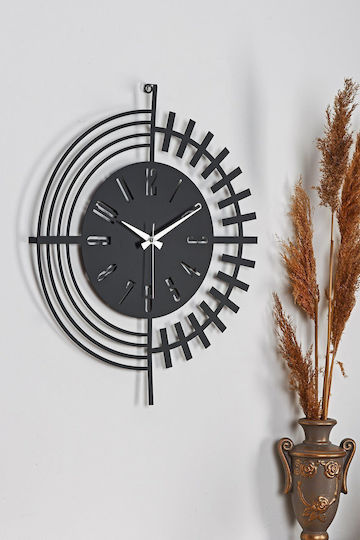 Metallische Schwarze Wanduhr Leiser Mechanismus 41x41cm