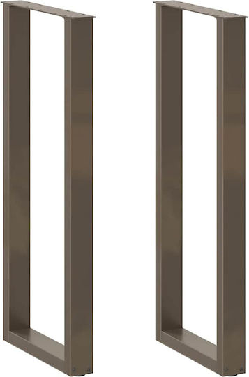 vidaXL Metallic Furniture Leg 2 Pieces Suitable for Table / Coffee Table 40x110x110cm Natural