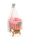 Holz Babywiege Set Schlafen – Rosa & Grau Sterne