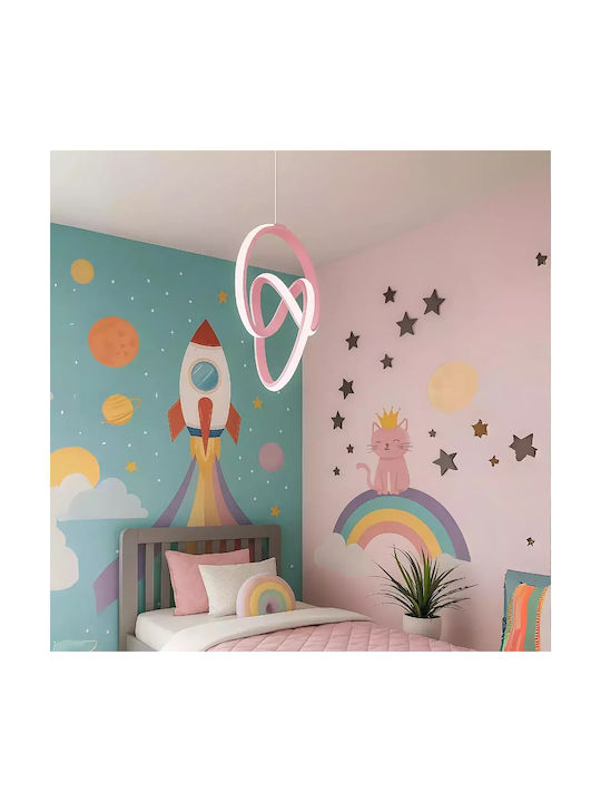 Trend Pink Led Ceiling Light Shark Modern Design Kids Rooms-25 × 25 × 80 Cm