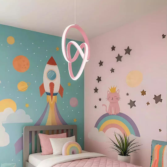 Trend Pink Led Ceiling Light Shark Modern Design Kids Rooms-25 × 25 × 80 Cm