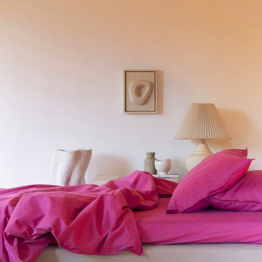 Kotonia Home Olandina Σεντόνι Υπέρδιπλο 220x240εκ. Fuchsia
