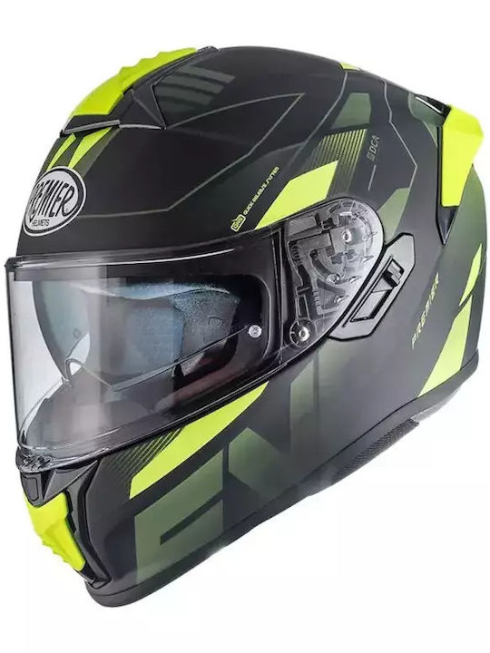Premier Evoluzione PR 92 BM Black / Yellow Motorcycle Helmet Full Face ECE 22.06 1450gr with Pinlock and Sunvisor