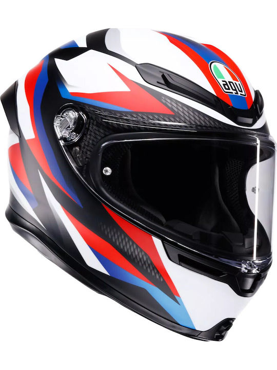 AGV K6 S Timewarp Mat Black/Red/Blue Κράνος Μηχ...