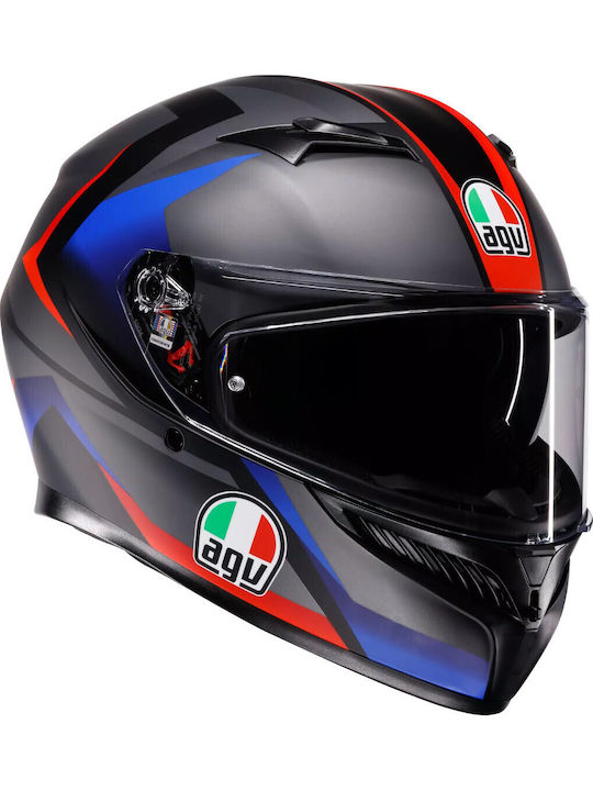 AGV K3 MPLK Striga mat Black/Blue/Red Κράνος Μη...