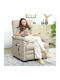 Fotoliu Relax Masaj cu Puf Bej 82x99x106cm