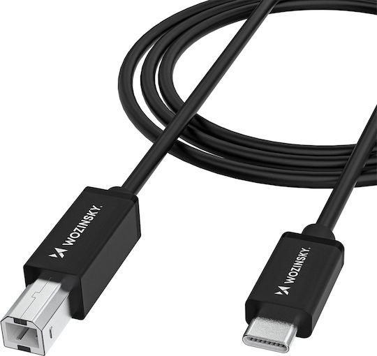 Wozinsky USB 2.0 Cable USB-C male - USB-B Black 1m