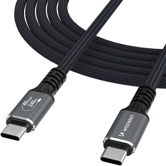 Wozinsky Video Cable USB-C Male - Thunderbolt 4 240W PD Black 1m WPS-UY41S