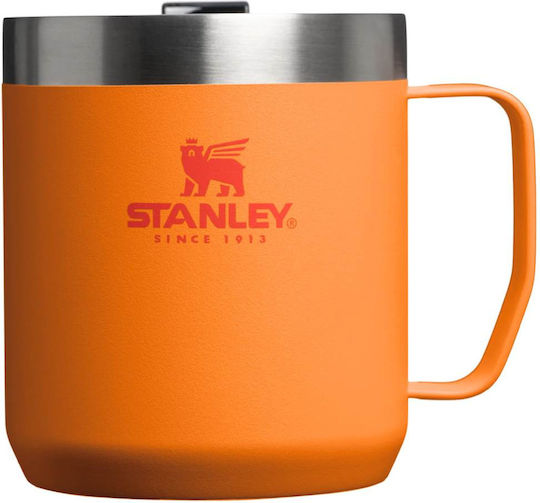 Stanley Classic Legendary Camp Mug Glass Thermos Stainless Steel Plastic BPA Free 350ml Goldenrod Coral With Handle