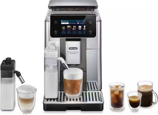De'Longhi Automatic Espresso Machine 1450W Pressure 19bar with Grinder and Wi-Fi Silver ECAM630.75.TSM