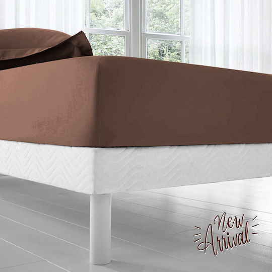 Isadore Lorraine Чаршаф Единично с Ластик 100x200+30см. Love Your Bed Chocola 101