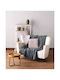 Kentia Stylish Ivanna Κουβέρτα Sherpa Καναπέ 130x170εκ. Γκρι