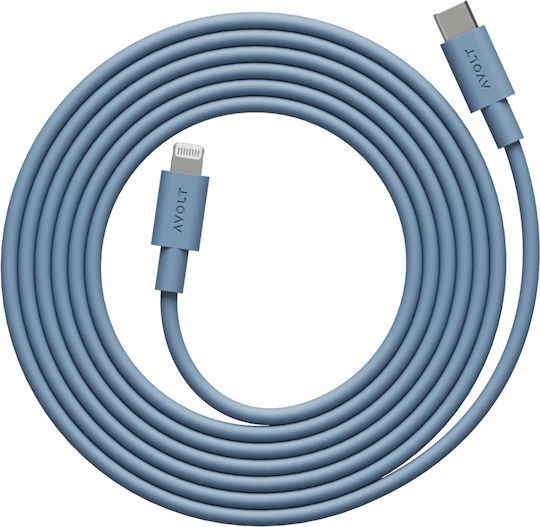 Data Fast Charging Cable Usb-c/lightning Apple Avolt 2 Meters Blue