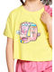 Kinder-Crop-Top Kurzarm Yellow