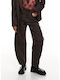 Damen Stoff Hose Marrone