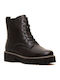 Leder Stiefeletten Damen Schwarz