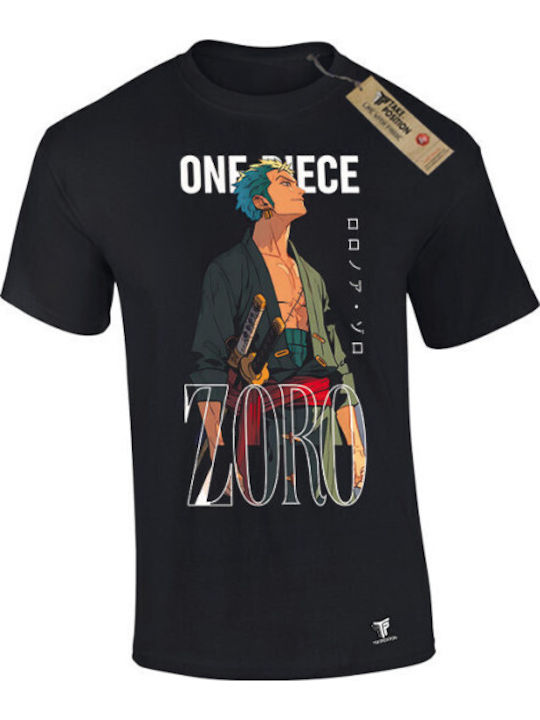 Takeposition Ανδρικό Μπλουζάκι Anime One Piece Zoro – Μαύρο 100% Βαμβάκι