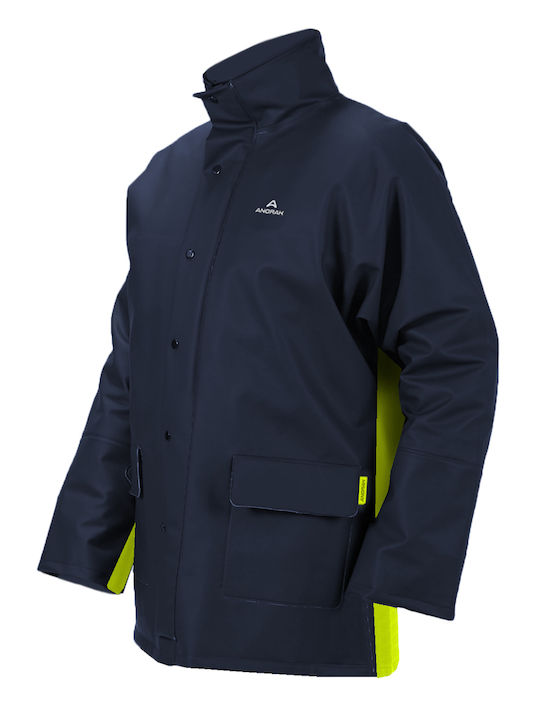 Anorak Jachetă impermeabilă pentru motociclete pentru bărbați Blue/Fluo Yellow