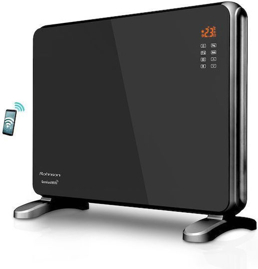 Rohnson Конвектор Подов 2000W с Електронен Термостат и WiFi Черен