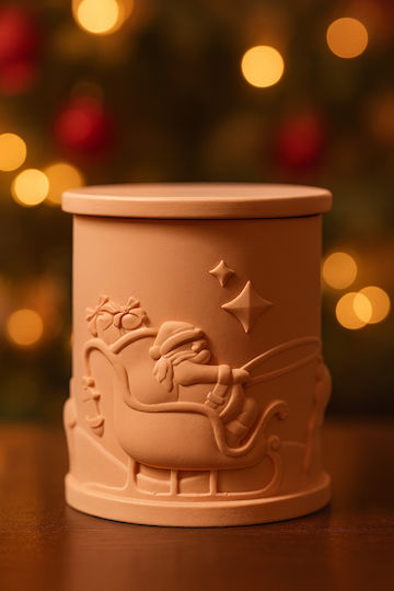 Christmas Brown Candle 9x9cm