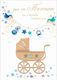 Greeting Card Birth Wood Vibes Baby Stroller Bo...