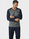 Ανδρική Πιτζάμα Fleece Collection Μπλε & Γκρι V Λαιμόκοψη Cl2640-2-ανθρακί