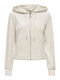 Rebel Women's Sweatshirt Jacket Hooded Ecru