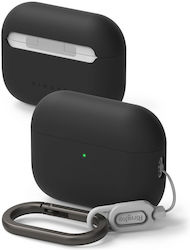 Ringke Silicone Case Silicone with Hook in Black color for Apple AirPods Pro 3