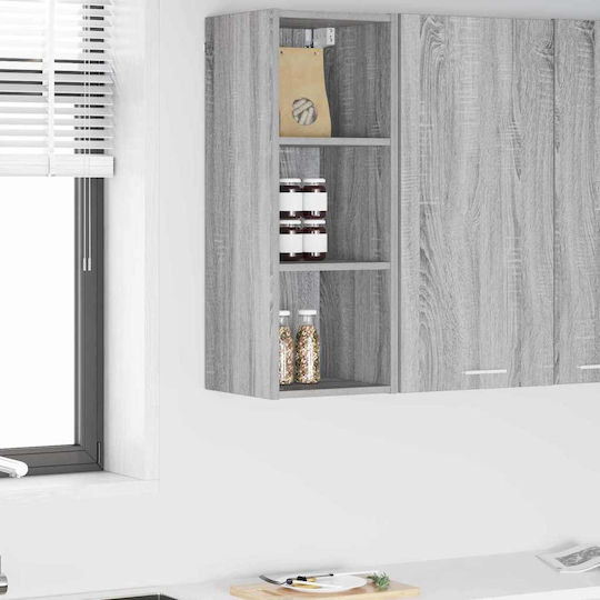 Wand-Küchenschrank mit Arbeitsplatte Grau 30x29,5x80cm
