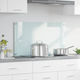 Vidaxl Kitchen Back Panel White 90 x 50 x 0.8 cm Tempered Glass
