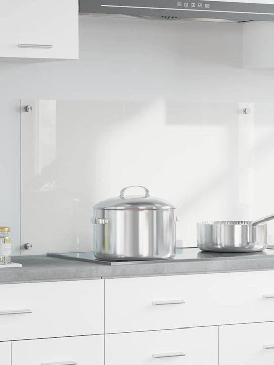 Vidaxl Kitchen Back Panel Transparent 90 x 50 x 0.8 cm Tempered Glass