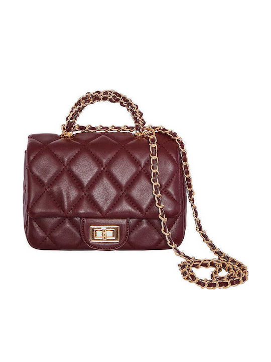 Celestino Women's Quilted Shoulder Bag Chain Burgundy