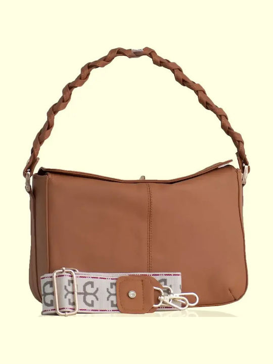 Leder Damentasche Schultertasche Tabac Braun