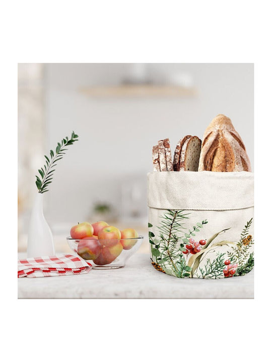 Lenjerii Deosebite Ornament de masă de Crăciun Coș de pâine Bej D21cm.