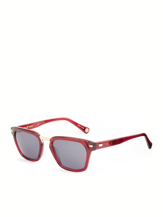 Women's Sunglasses with Red Plastic Frame and Gray Lens