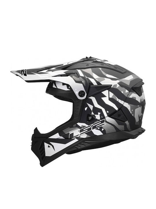 LS2 MX708 Fast II Grotesk Schwarz/Grau Matt Mot...