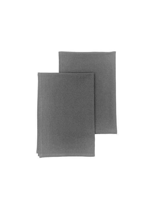Melinen Towel from 100% Cotton in Gray Color 45x65cm 2pcs