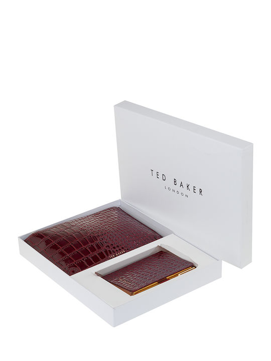 Damentasche Set Kulturbeutel Agenda Burgundische Verni Krokodil Ted Baker T.b 282060 Audrry Wein