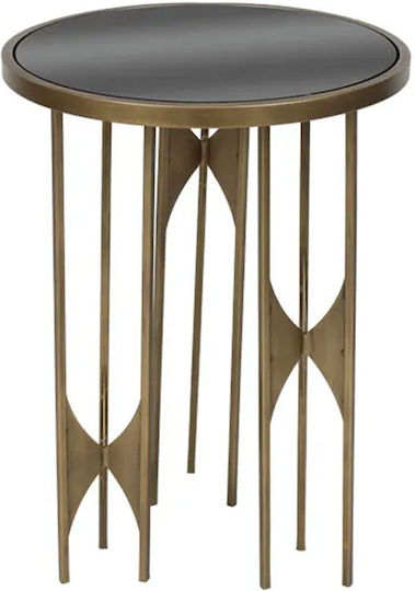 Rundes Beistelltisch Glas Gold M35xL35xH54cm