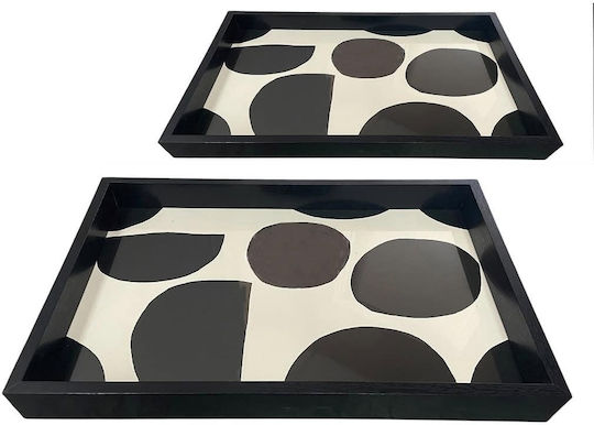 Espiel Διακοσμητικός Δίσκος Hölzernes Rechteckig 46x31x5cm 2Stück