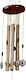 Pufo Wind Chime 5 Metal Sound Tubes Home Garden Fatima's Heart Model Gold