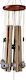 Pufo Wind Chime 5 Metal Sound Tubes Home Garden Hamsa Eye Design Gold