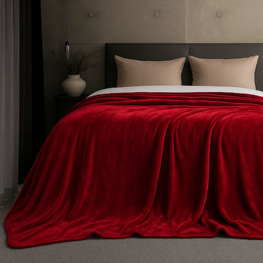 Astron Italy Velvet Blanket Super King 220x240cm Redwine