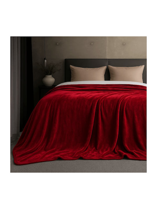 Astron Italy Velvet Blanket Super King 220x240cm Redwine