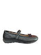 Kids Anatomic Leather Ballerinas 2394 with Hoop & Loop Closure Black
