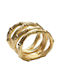 Kim Seybert Metal Napkin Rings Bamboo Shape Gold Set of 4 Pieces 5.71x3.80x4.45