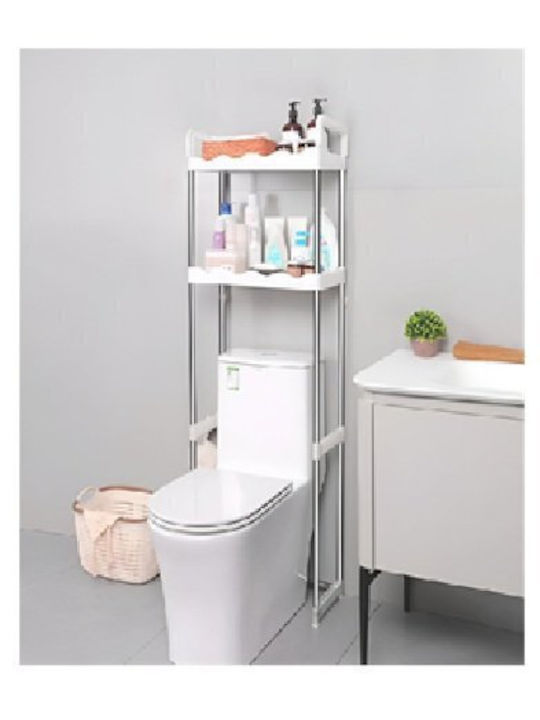 Shelves Floor Bathroom Shelf Metallic 50.5x24.5x139.5cm Silver