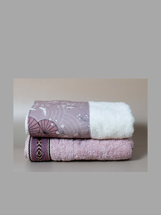 White Fabric Facecloth Set Cotton 50x100cm Mult...